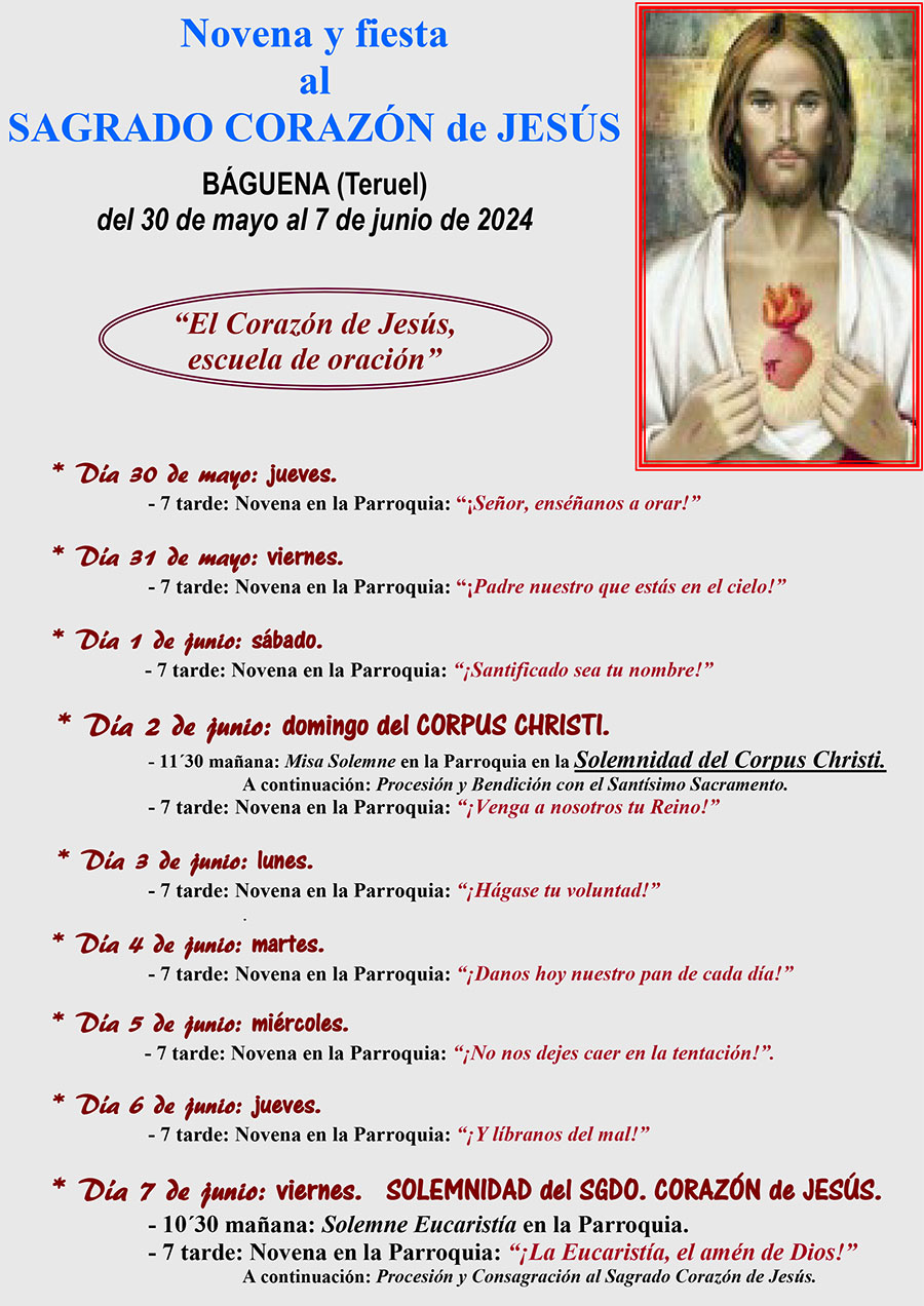 Novena y fiesta del Sagrado Corazón de Jesús en la localidad de Báguena ...