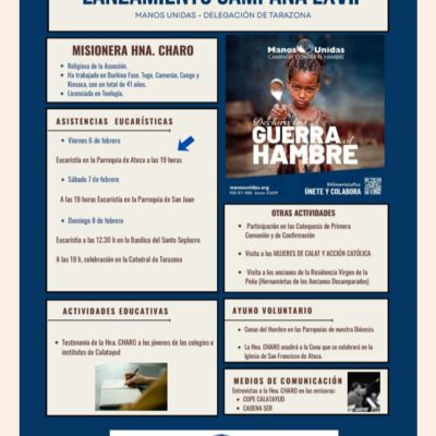 Lanzamiento de la Campaña LXVII de Manos Unidas en la Diócesis de Tarazona