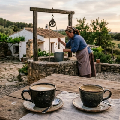 Llegó una mujer a sacar agua