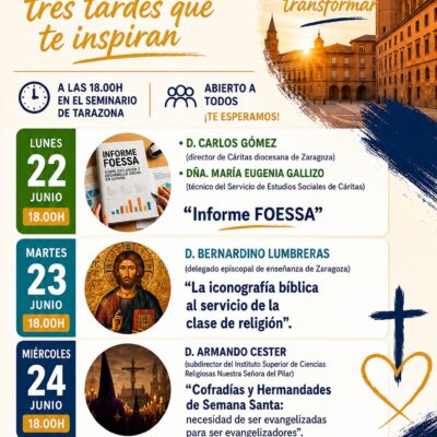 Tres tardes para inspirarse en el Seminario de Tarazona, en el marco de la Semana Bíblica del CRETA