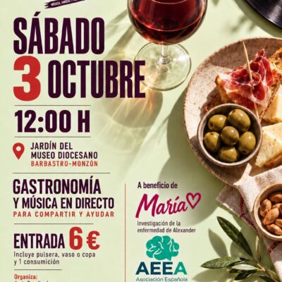Las Cofradías de Barbastro impulsan un vermú solidario a beneficio de la investigación de la enfermedad de Alexander